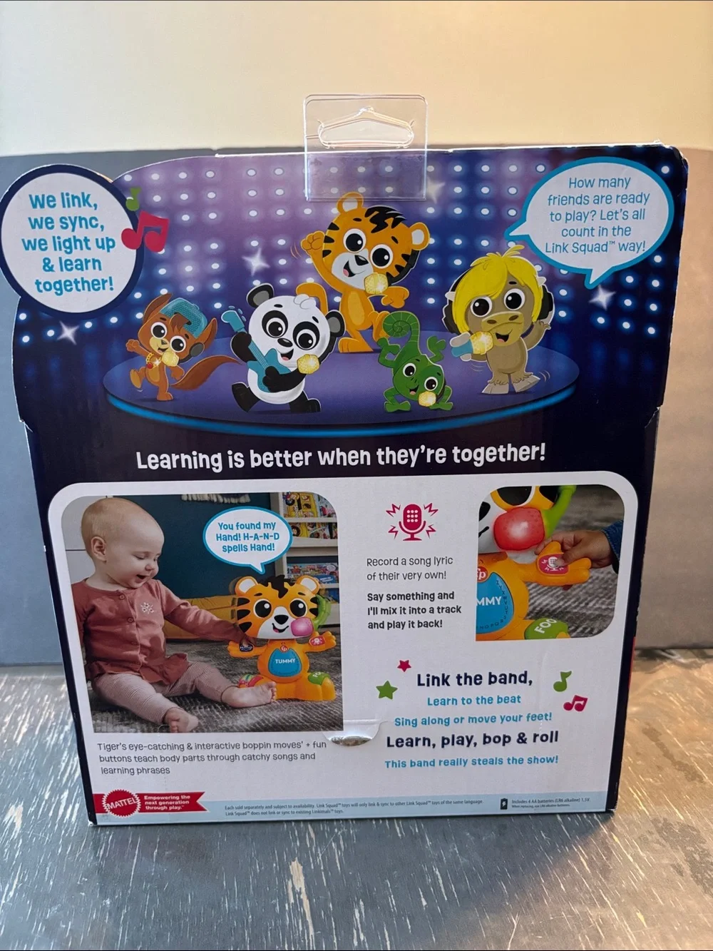 Fisher-Price Linkimals Bop & Groove Tiger Toy - Orange with Green Microphone